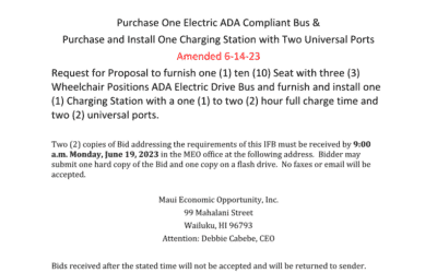 Invitation to Bid- One Electric ADA Accessible Bus and One Charging Station