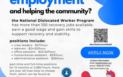 looking for employment and helping the community
